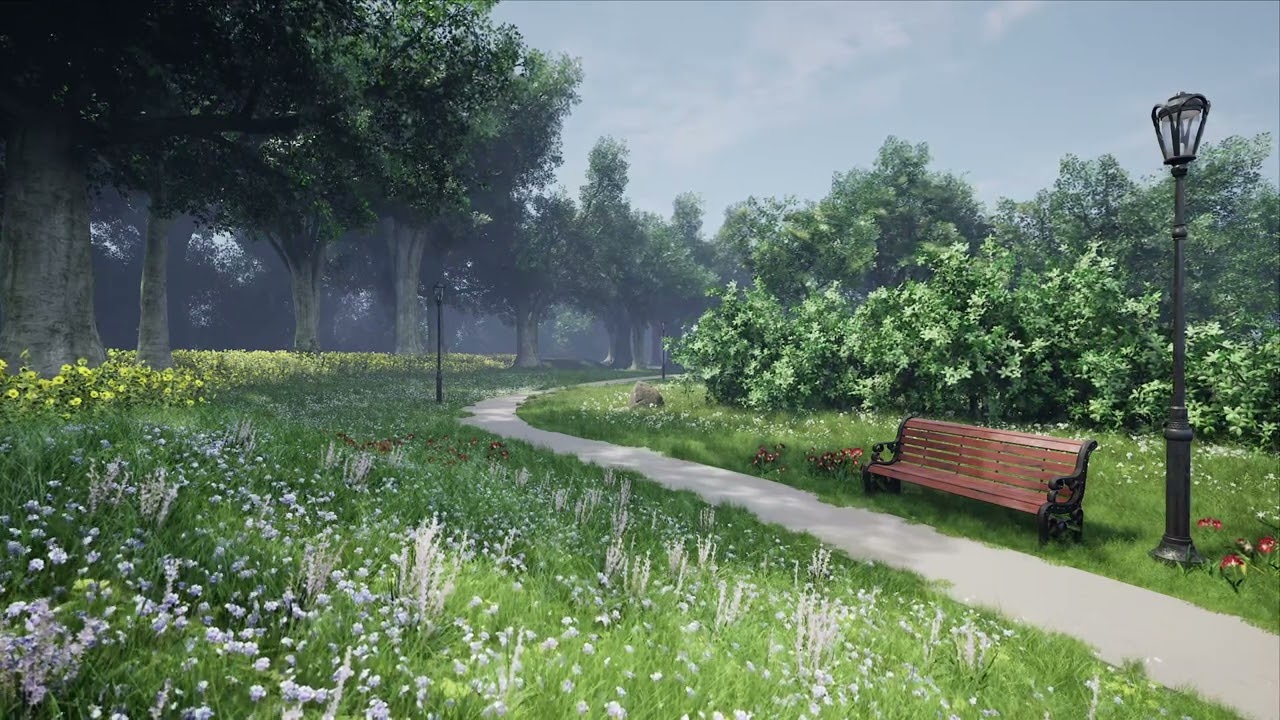 Countryside Park Ambience - Birdsong, Rustling Trees, Spring Ambient Video for Relaxation and Sleep