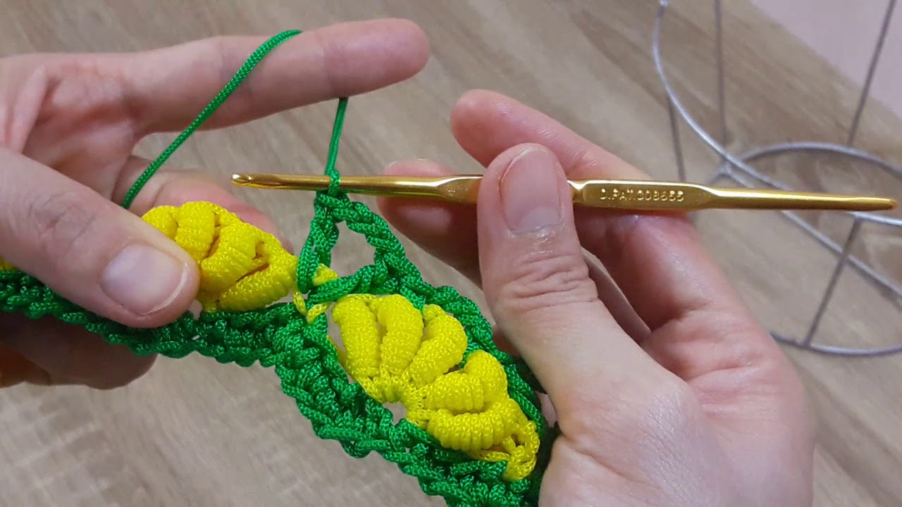 ถักเชือกร่มลายกล้วย Banana crochet stitch