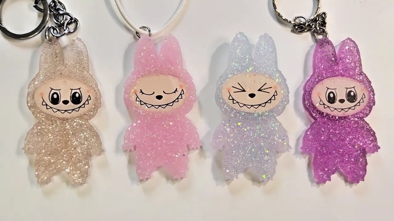 MIXING GEL POLISH AND RESIN! Glittery Labubu Keychains in 2 Minutes – The Result Will Shock You! ✨😱