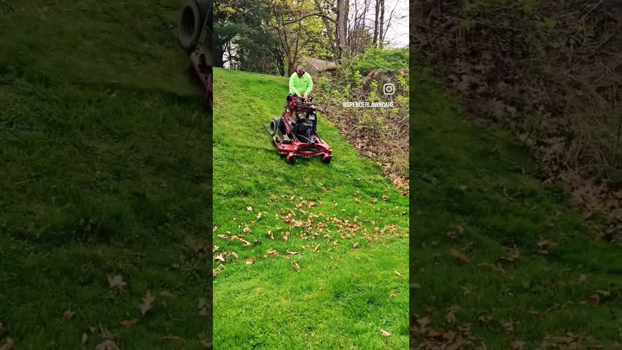 TIP: When mowing steep hills!