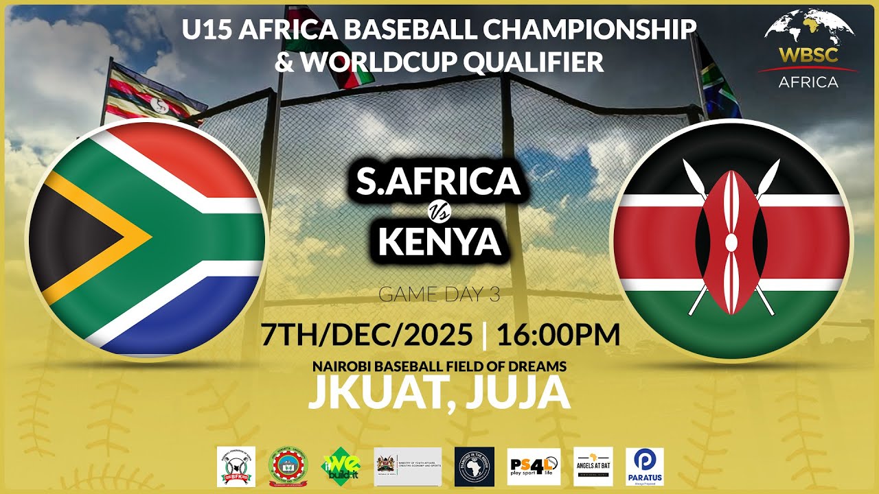 WBSC U15 AFRICA QUALIFERS SOUTH AFRICA VS KENYA GAME DAY THREE