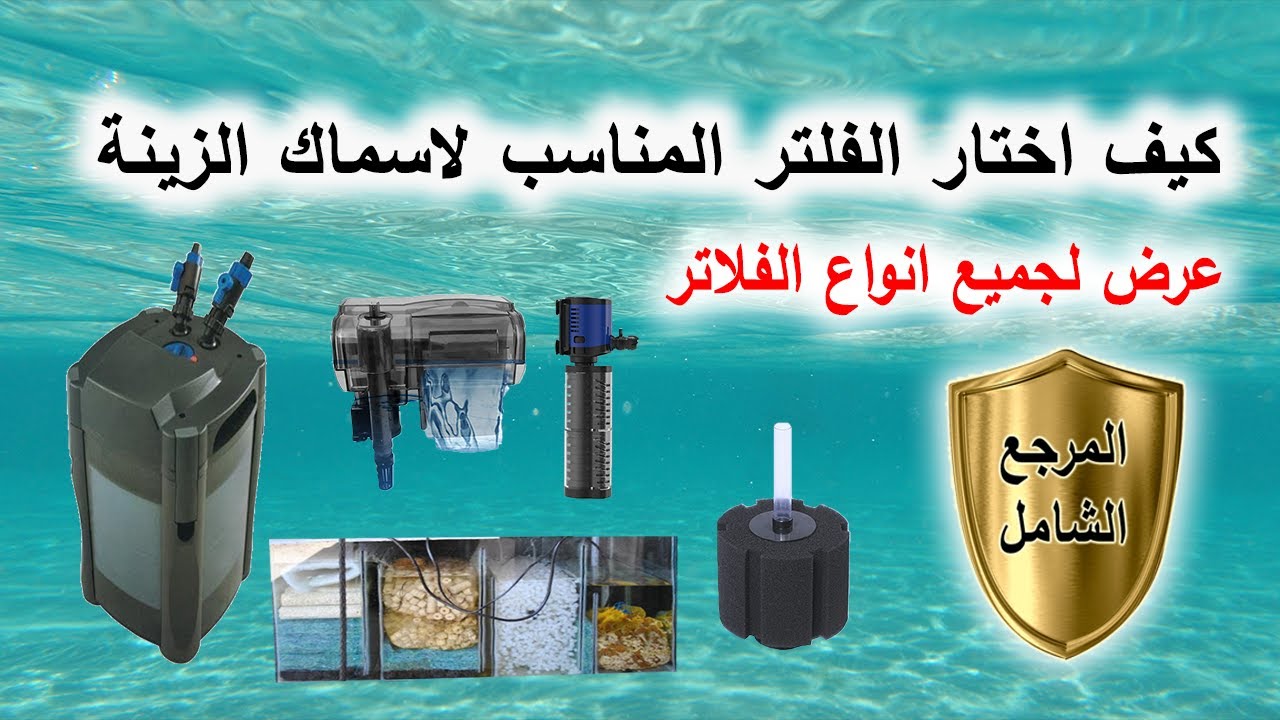 جميع انواع فلاتر اسماك الزينة | المرجع الشامل لتربية وتفريخ اسماك الزينة
