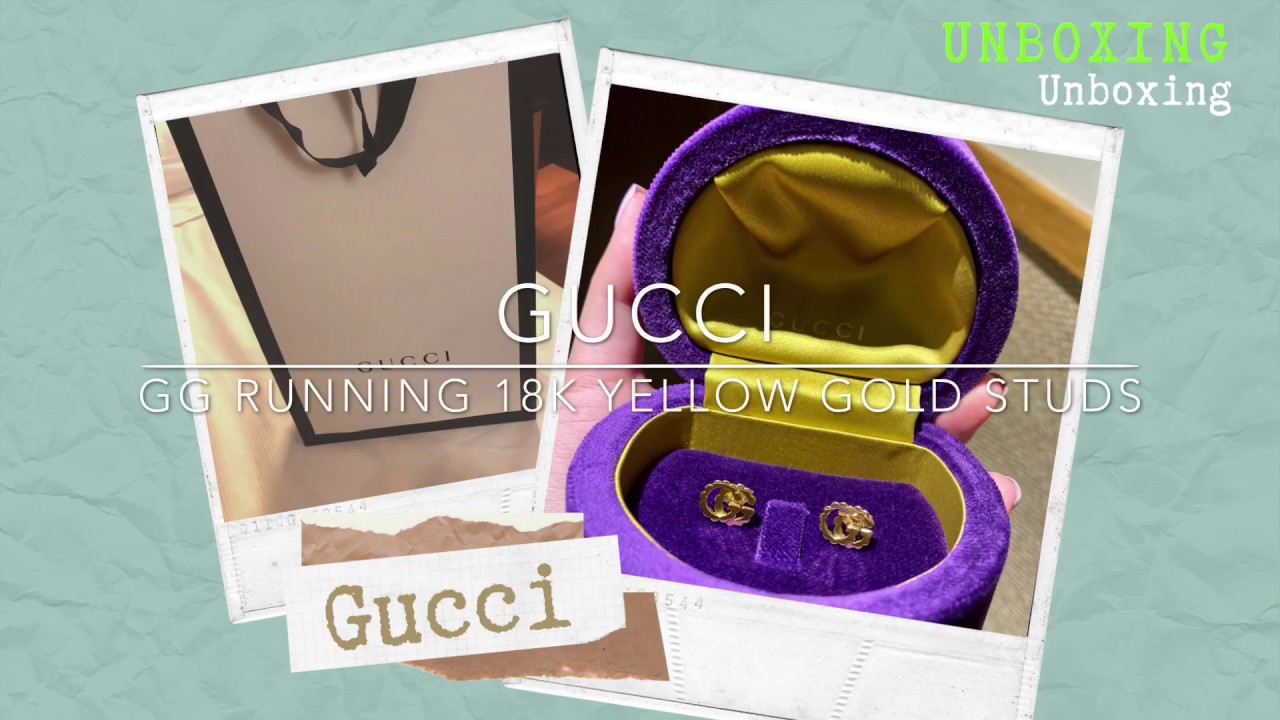 GUCCI 18k yellow gold earrings - Unboxing