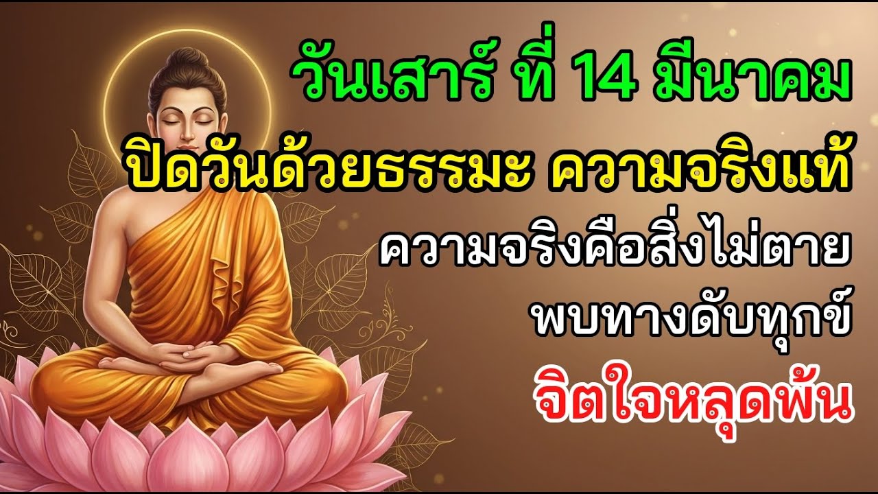 ☀ วันเสาร์ ที่ 14 มีนาคม ปิดวันด้วยธรรมะ ความจริงแท้ ความจริงคือสิ่งไม่ตาย พบทางดับทุกข์