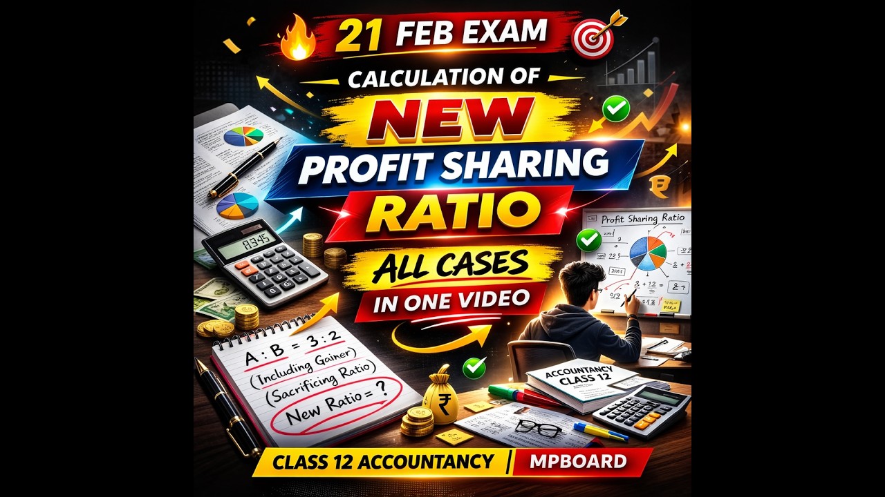 Calculatio of New Profit Sharing Ratio |Most Important for 21 Feb Accountancy Exam |Class 12 MPBOARD