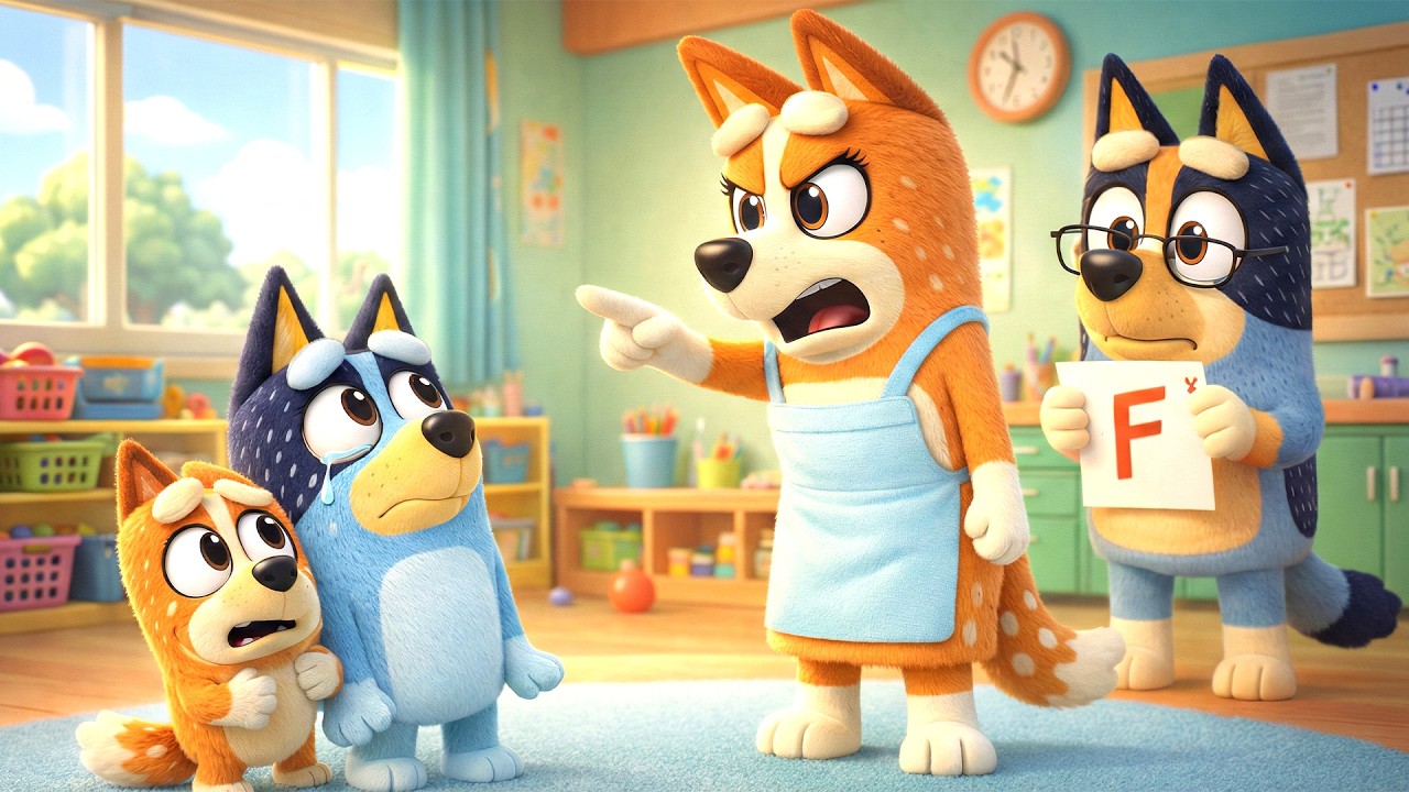 Bluey Got an F! Mom is So Mad! | Bluey and Bingo Storie | Bluey Funny Animation