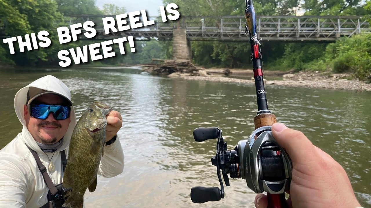 Having a BLAST trying a BFS reel for the first time in the creeks and rivers!