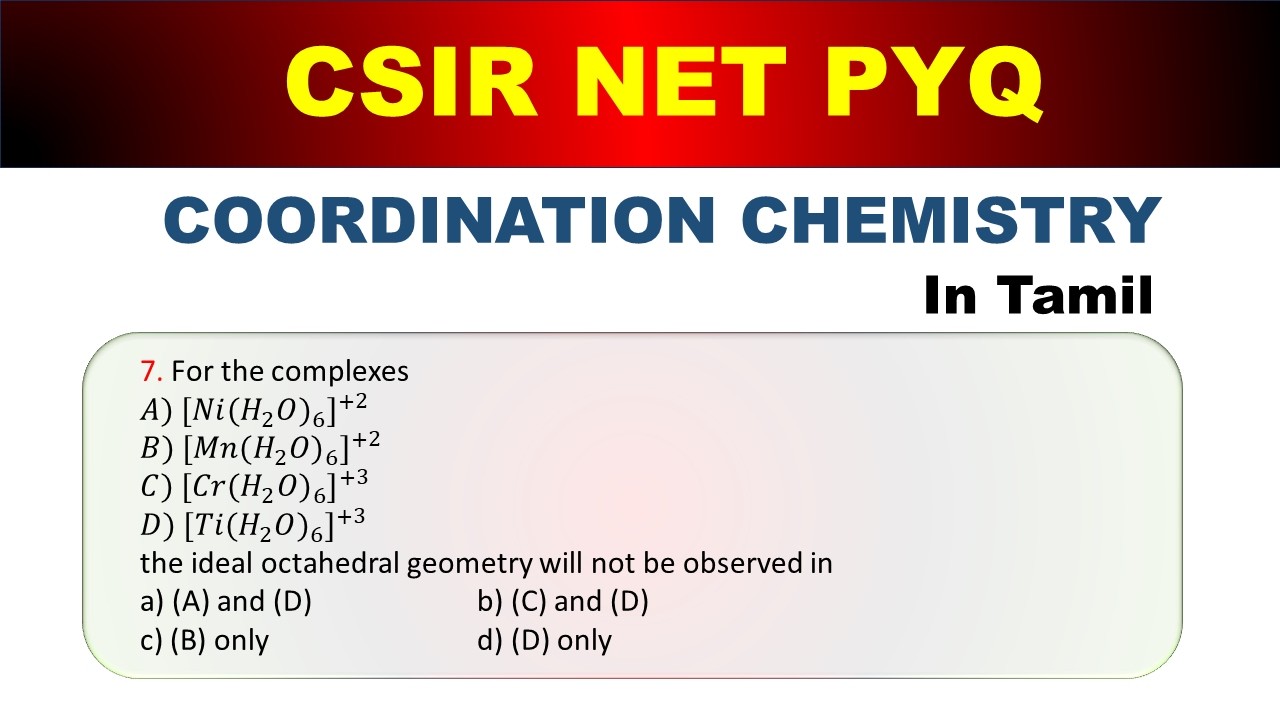 CSIR NET PYQ series Coordination chemistry #csir #chemistry #coordinationchemistry #gate