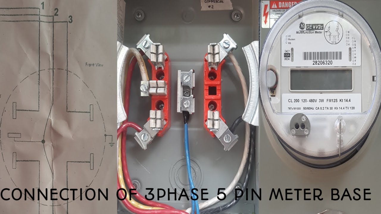 HOW TO CONNECT  3PHASE 5 PIN METER BASE