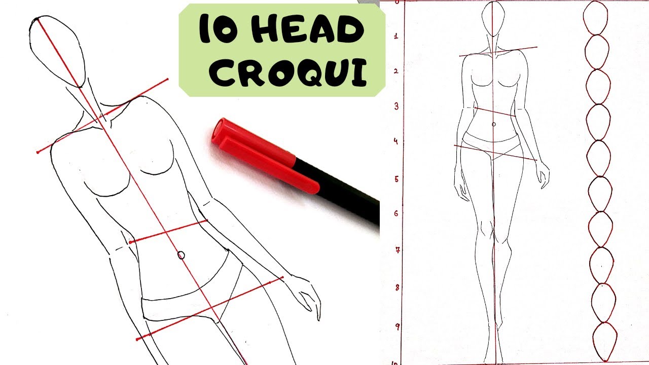 How To Draw 10 Head Croqui || 10 Head Fashion Figure || Fashion Illustration