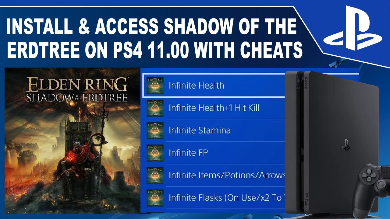 install and Access Shadow of the Erdtree with Cheats offline on PS4 11.00 Jailbreak