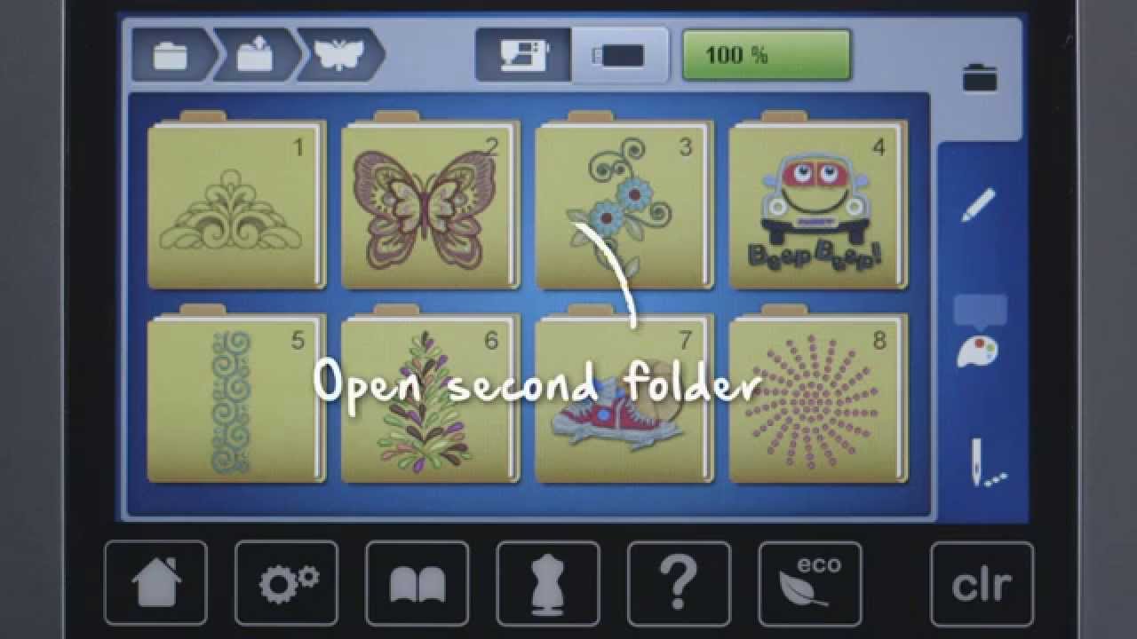 Tutorial on the BERNINA 720 and 770 QE: Single-colour pattern embroidery