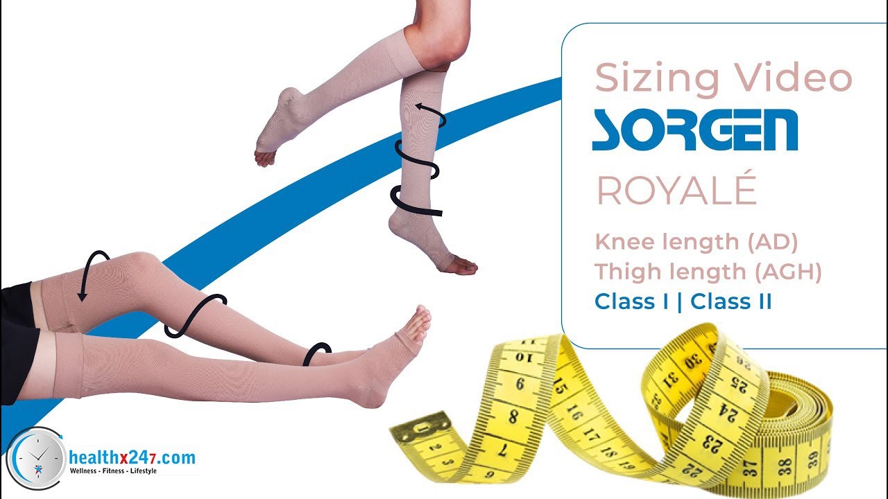 How to measure your size for compression stockings - Sorgen&reg; Royale -Class 1/2 and Knee/Thigh length