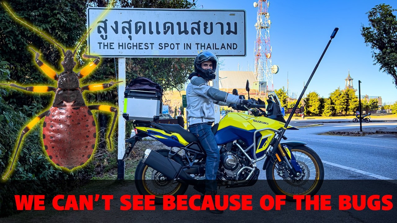The highest point in Thailand in the Himalayas! Doi Inthanon on the Suzuki Vstrom 800