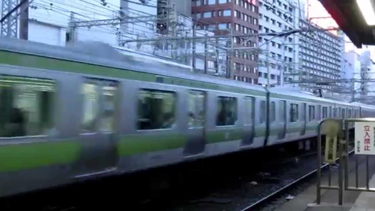 【爆音警笛あり!! 高速入線!!】山手線外回り電車 品川駅
