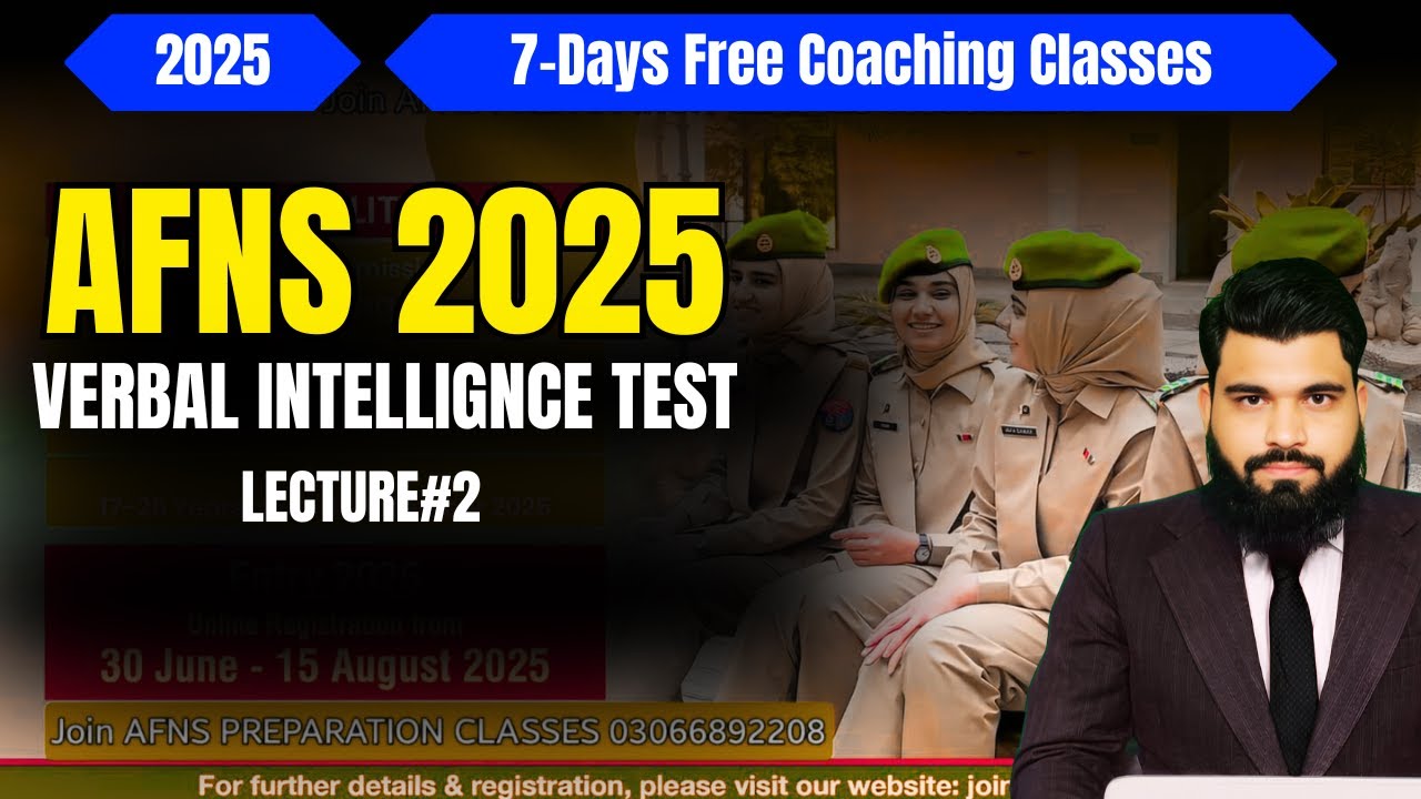 AFNS Initial Test Preparation | AFNS Verbal Test Important Mcqs | AFNS 2025 Initial test | Lecture#2