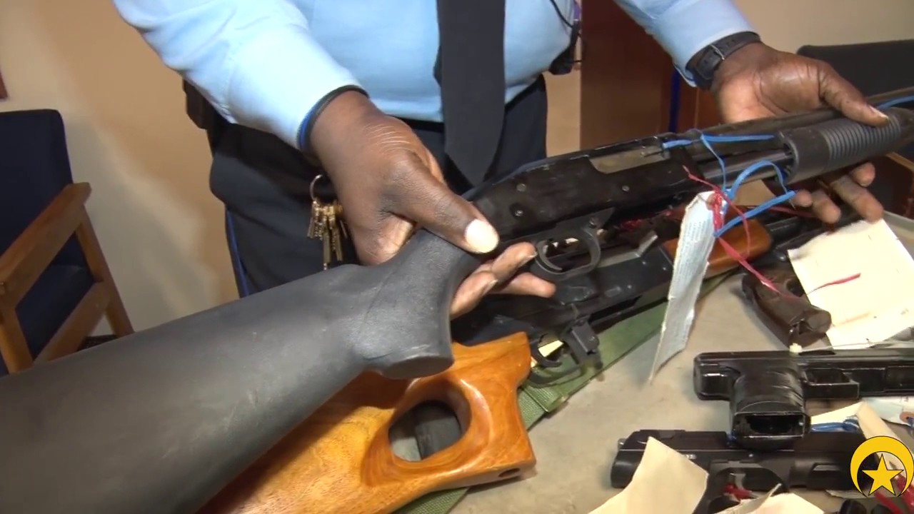 New Orleans police display some of the 1,505 guns taken off the streets in 2016