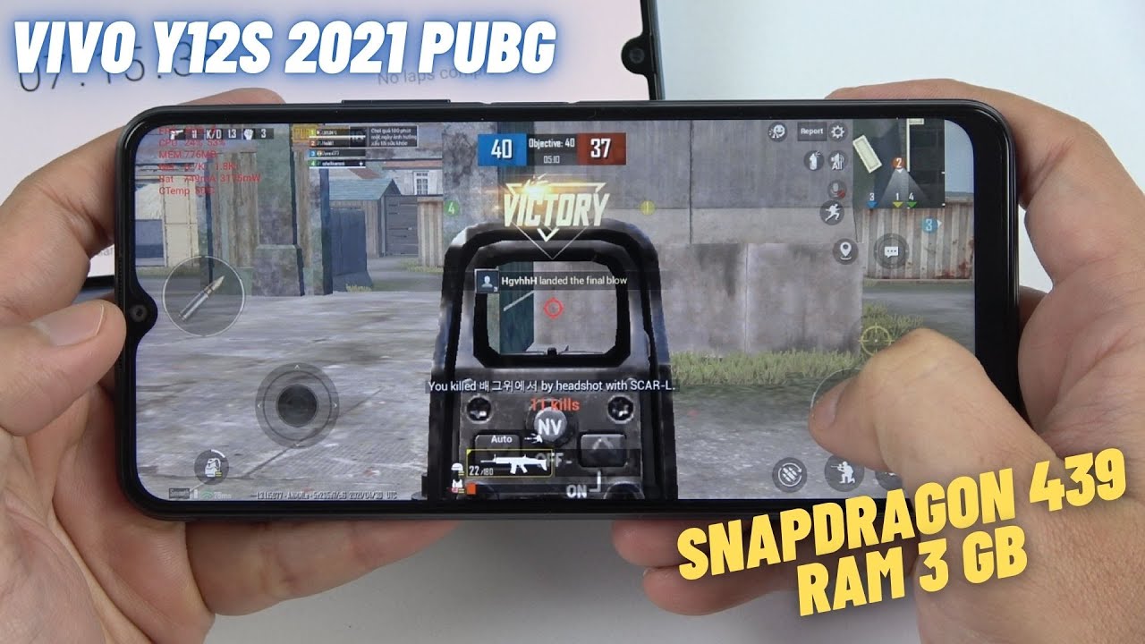 Vivo Y12s 2021 test game Pubg Mobile | Snapdragon 439, RAM 3GB