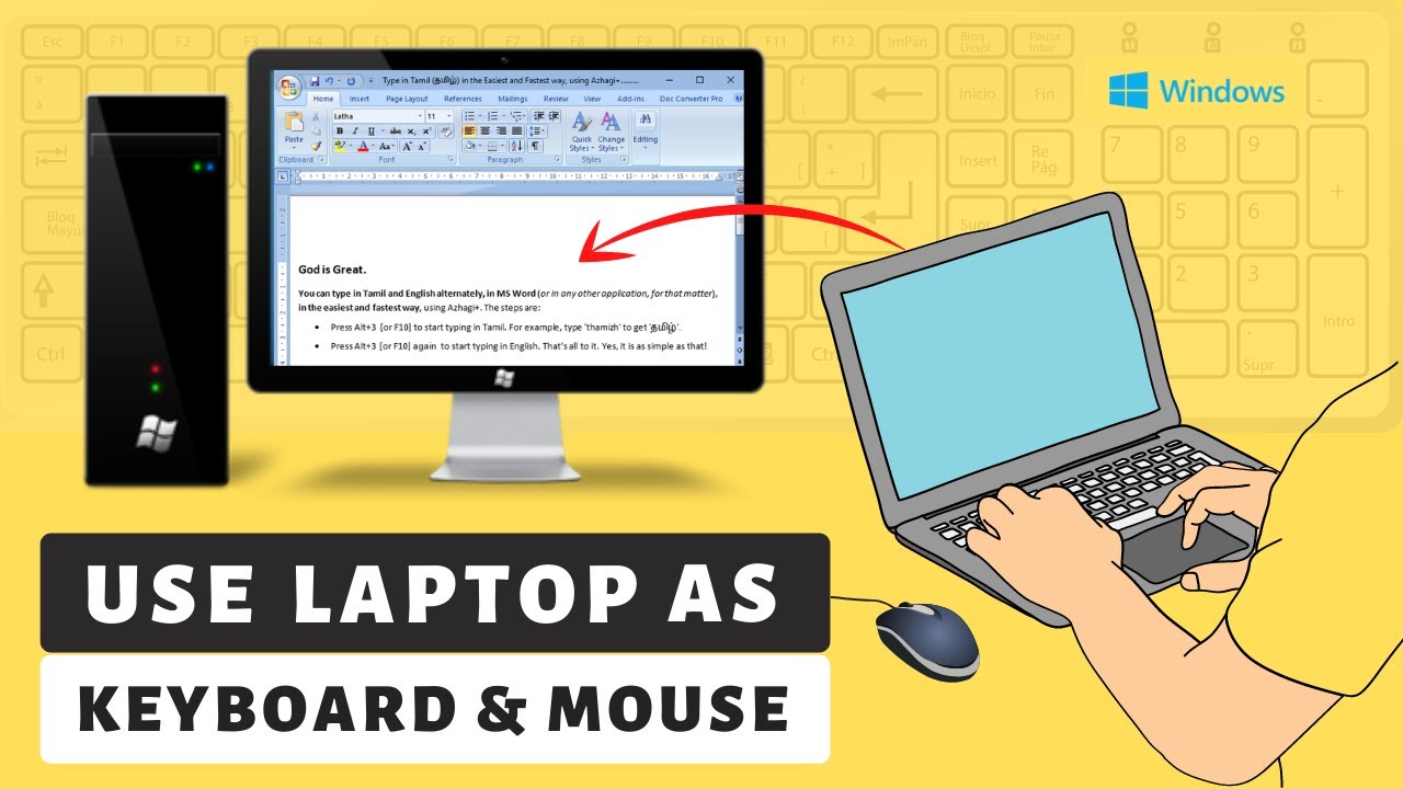 How to use your Laptop Keyboard and Mouse for Desktop