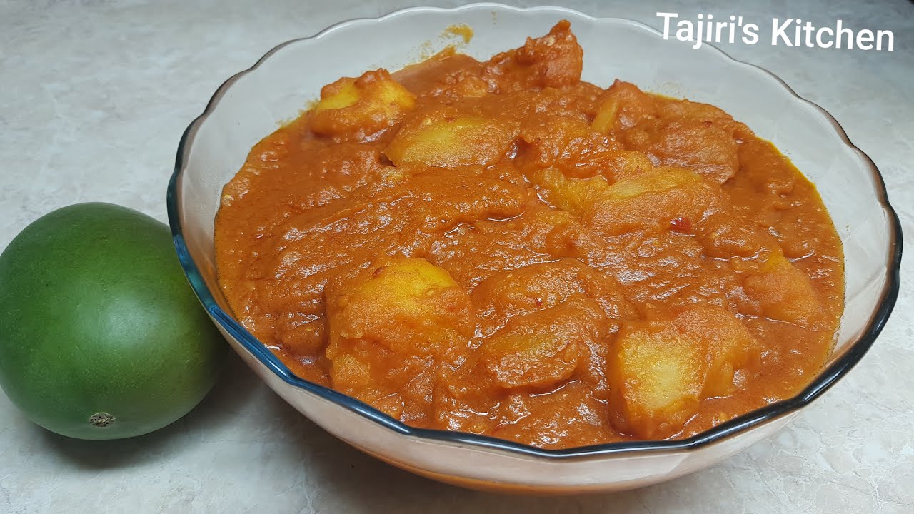 JINSI YA KUPIKA VIAZI VYA ROJO / ROSTI LA MBATATA /POTATOES  CURRY WITH SOUR MANGO/ EMBE BICHI