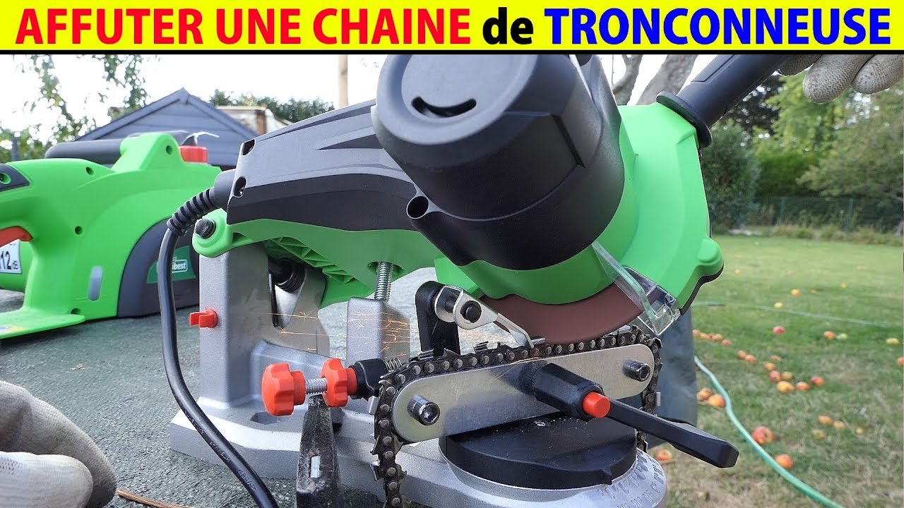 affuter une chaine de tronçonneuse avec affuteuse electrique affutage machine oregon stihl lidl