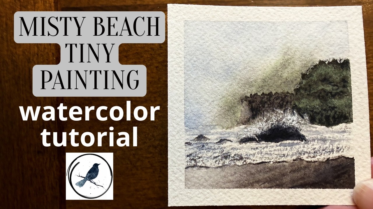 Misty Beach Tiny Painting Watercolor Tutorial