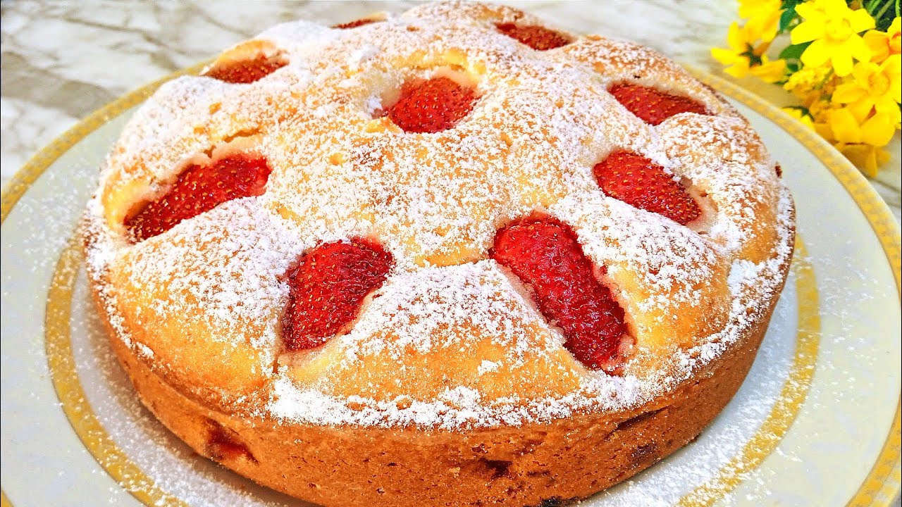 ОЧЕНЬ ПРОСТОЙ КЛУБНИЧНЫЙ ТОРТ, вкусный торт на День Матери