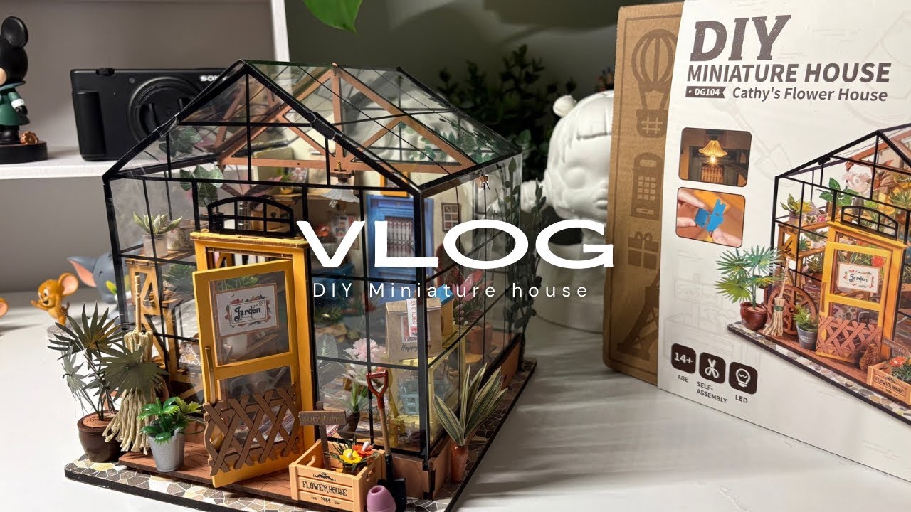 DIY Vlog | Miniature Dollhouse Kit | CATHY’S FLOWER HOUSE | Robotime
