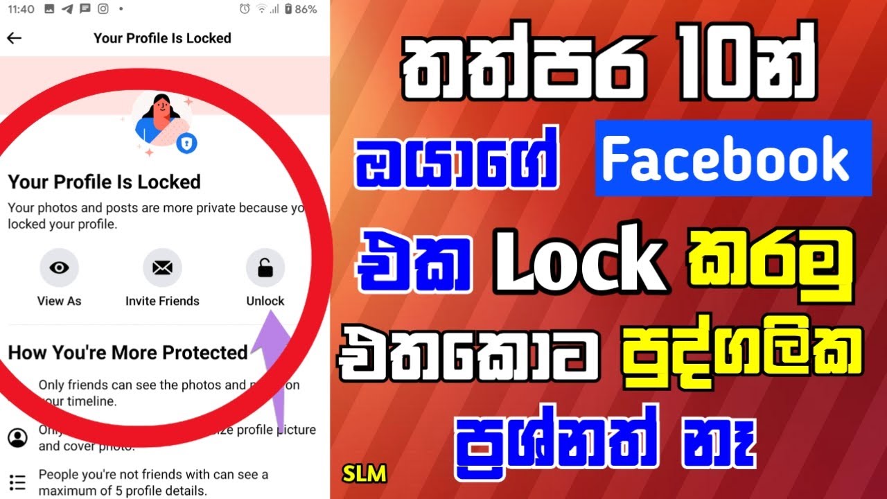කාටවත් බලන්න බැරි විදියට FB එක ලොක් කරමු | How To Lock Your Facebook Profile In Sinhala