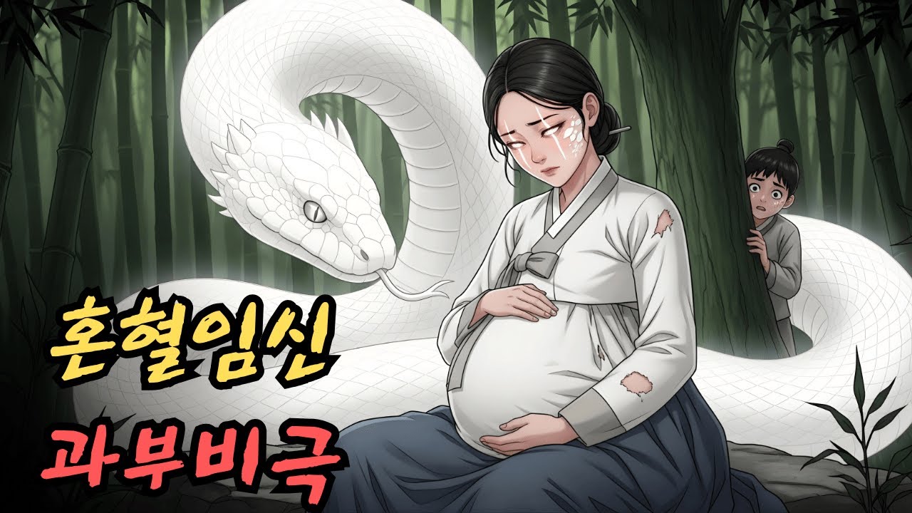 인간과 뱀의 혼혈 아이를 임신한 과부의 비극적인 사랑 이야기. | 민담 | 전설 | 설화 | 옛날이야기
