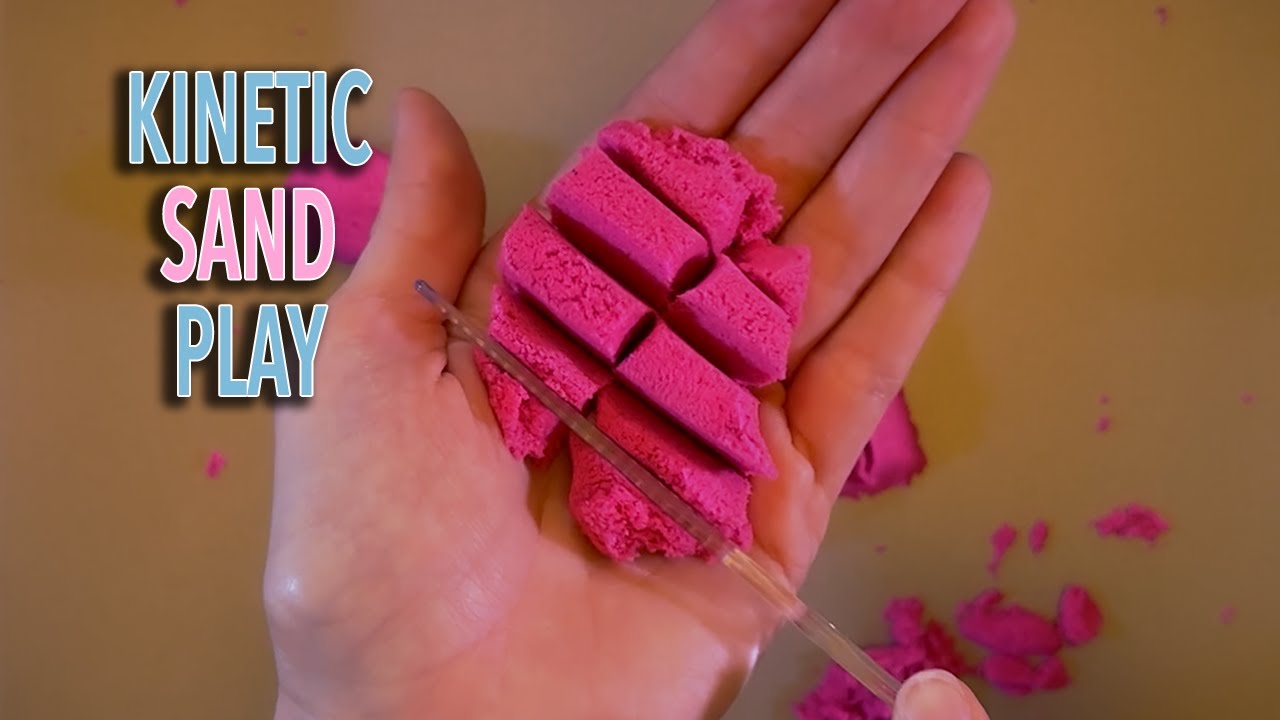 ASMR | First Time with Kinetic Sand  - crunching, cutting, squishing, whispering