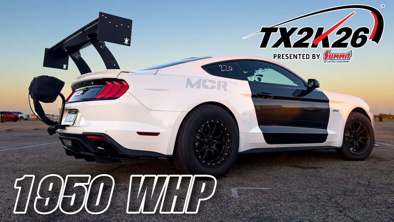 1950 WHP Mustang S550 TT at TX2K26 Roll Racing pulls: 100-306 km/h & 60-190 mph
