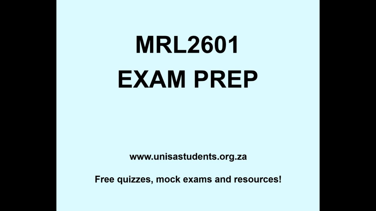 MRL2601 Exam Prep