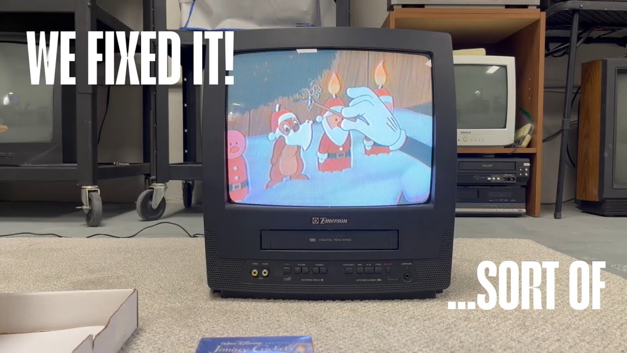 FREE Emerson VCR TV eats tape and powers off | EWC1302