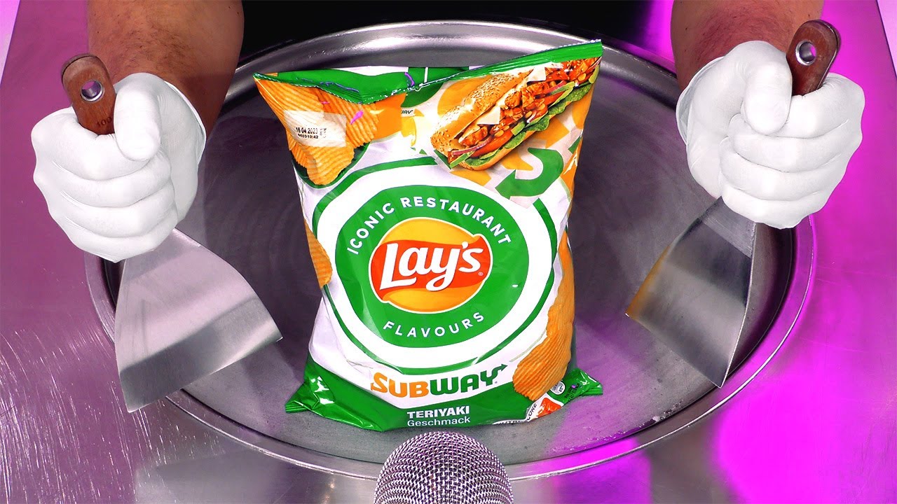 Ice Cream Rolls out of Lays Iconic Restaurant Flavours - Subway Teriyaki | Ice Cream Rolls - ASMR