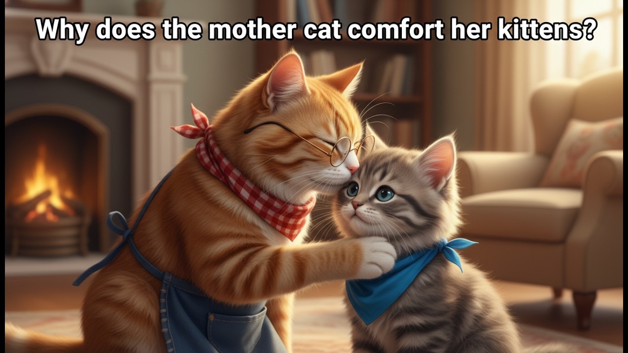 Why does the mother cat comfort her kittens?