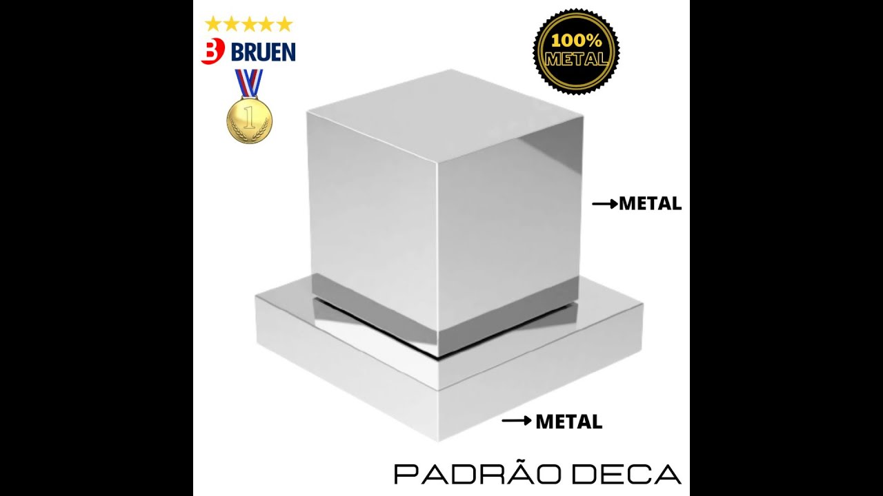 Acabamento Quadrado 100% Metal Para Registro Pressão / Gaveta 1/2 e 3/4 Padrão Deca - Não Descasca