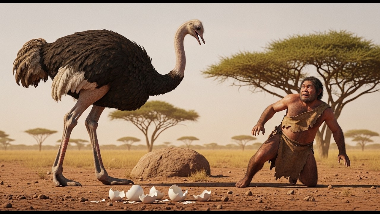 Life 2.1 Million Years Ago: Early Humans vs Giant Ostriches — Who Was the Prey?