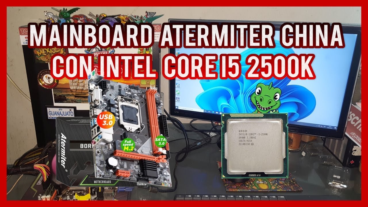 👀 Mainboard China Atermiter B75 con procesador Intel Core i5 2500K