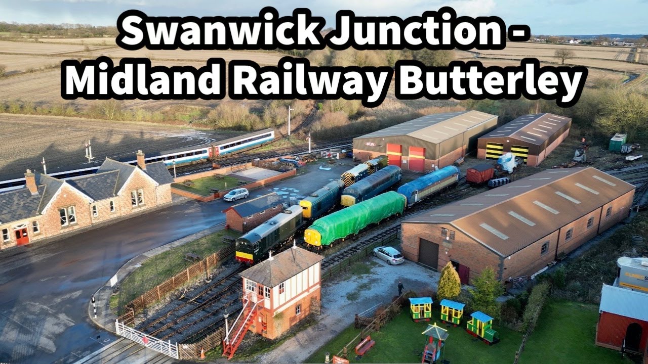 Aerial Views of SWANWICK JUNCTION at Midland Railway with 20007 & 20205 ready to depart!