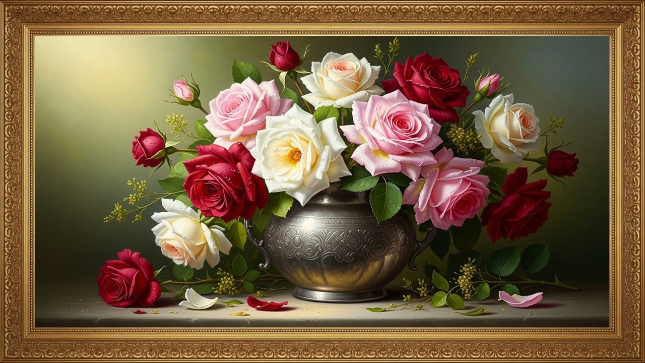 Vintage Floral Bouquet Painting | Elegant Art Gallery Display