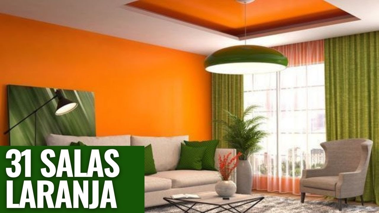 31 IDEIAS E MODELOS DE COR LARANJA PARA SALA DE ESTAR PARA SUA INSPIRAÇÃO