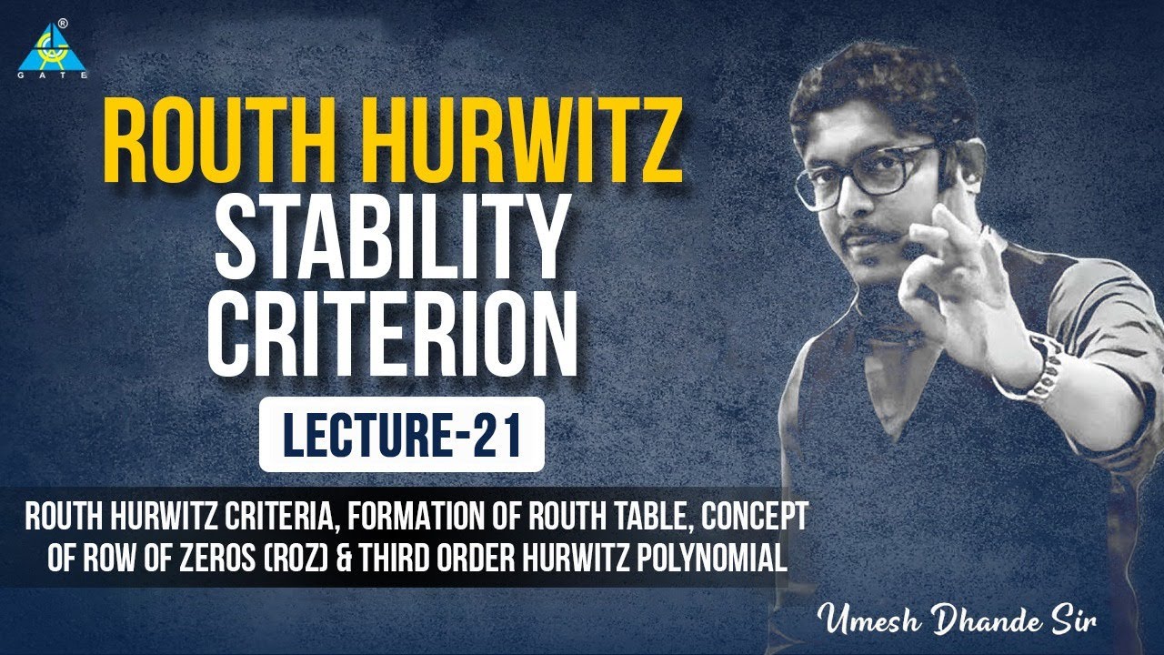 Lec-21 | Routh Hurwitz Criteria, Formation Of Routh Table, Concept Of Row of Zeros ( ROZ)