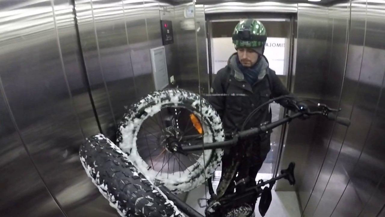 Riding my GZR Pedelec Fat to work in snowy Helsinki