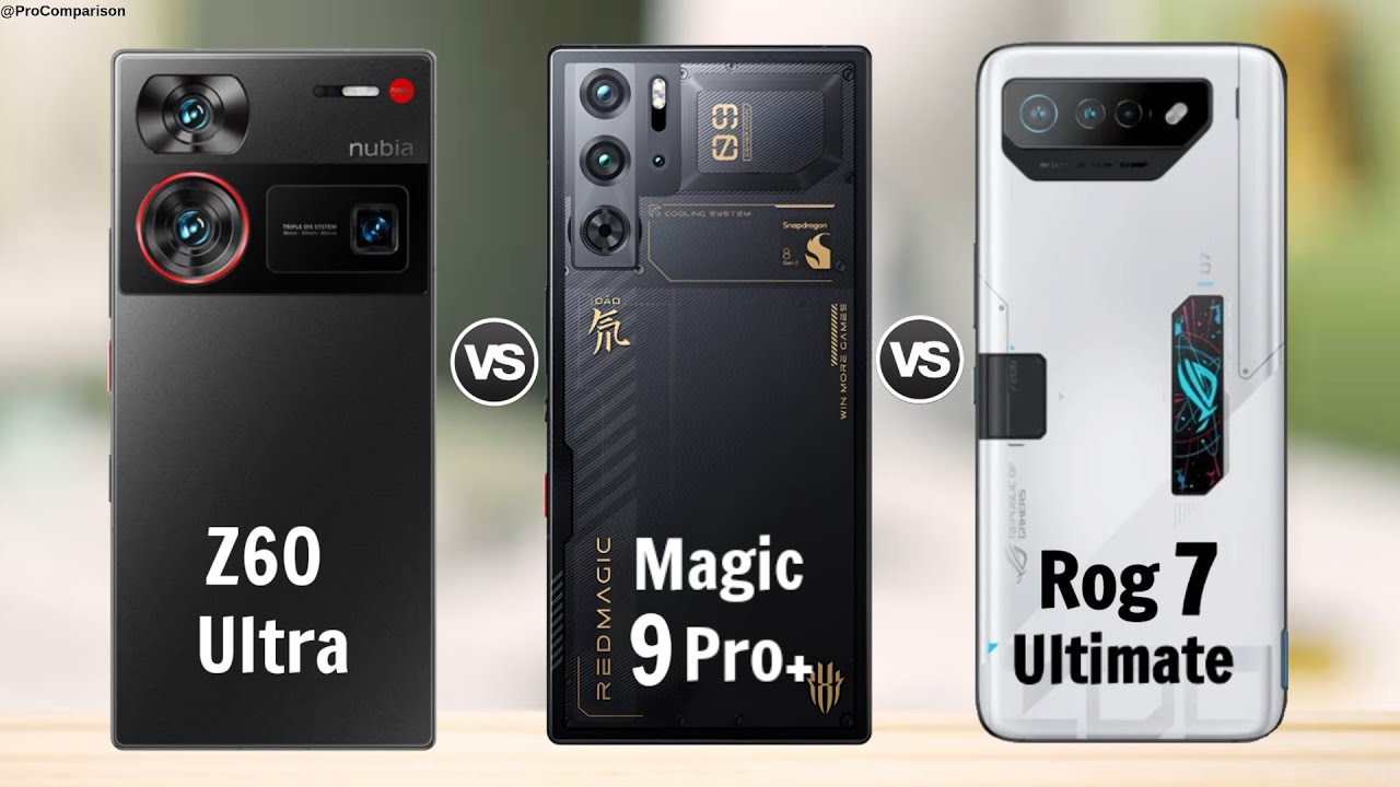 ZTE Nubia Z60 Ultra vs RedMagic 9 Pro+ vs Asus Rog phone 7 Ultimate