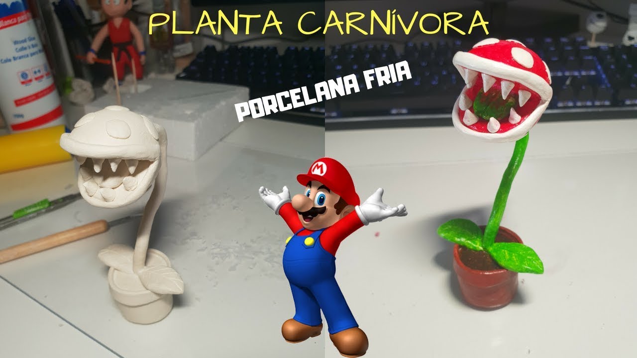 Como hacer PLANTA CARNIVORA de MARIO BROS en porcelana fria