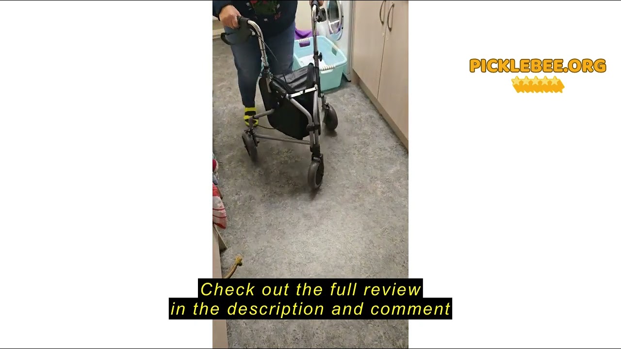 Review Aidapt Three Wheeled Steel Tri-Walker &ndash; Silver, Foldable, Height Adjustable, Loop Brakes, Pun
