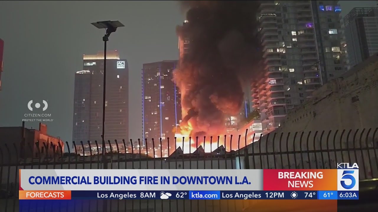 Firefighters fight early-morning blaze at downtown L.A. commercial building