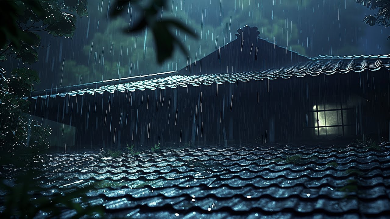 No Ads Night Rain on Tin Roof | Deep Storm Sounds to Calm the Mind & Sleep Fast