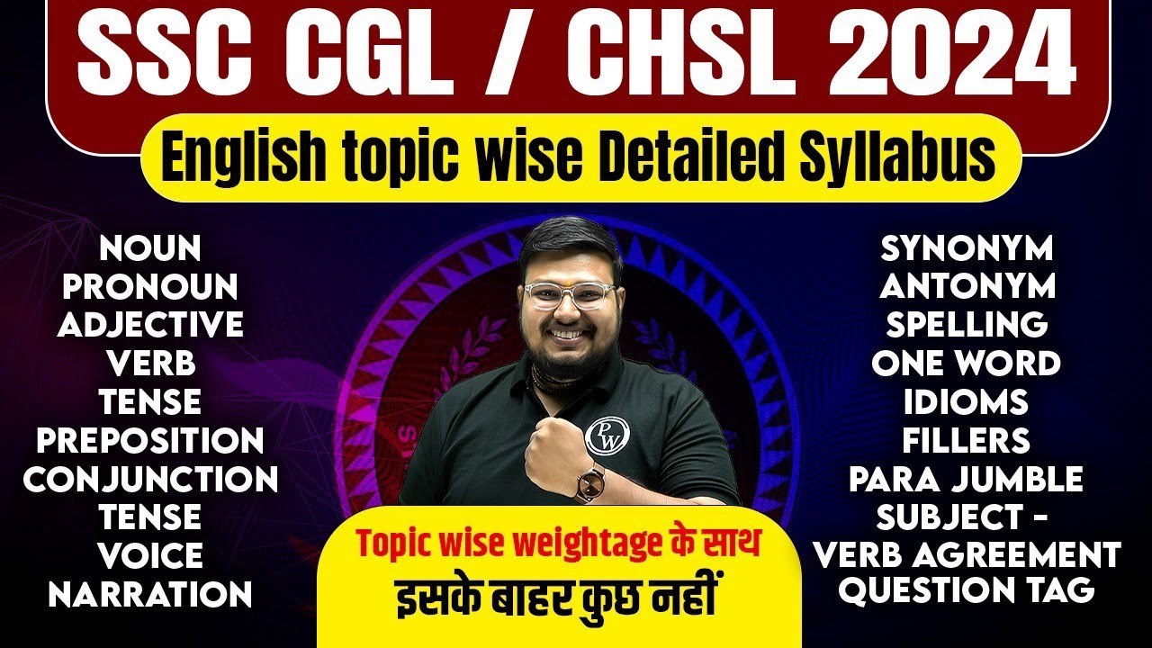 SSC CHSL 2024 | English Topic Wise Detailed Syllabus | SSC CHSL English Strategy | SSC CGL 2024